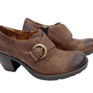 BOC Born concept women's brown catori leather buckle ankle booties size 11
